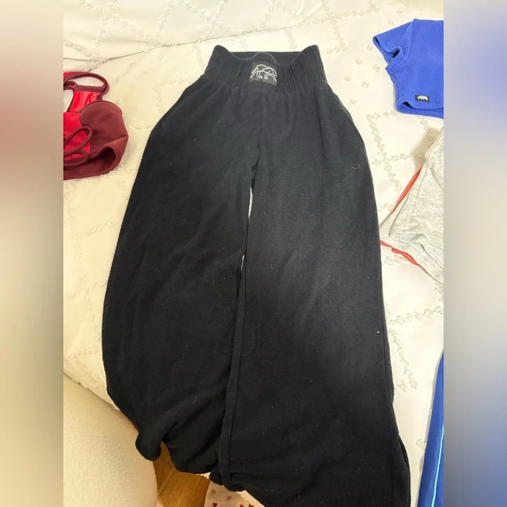 Kids Black Wide-Leg Lounge Pants